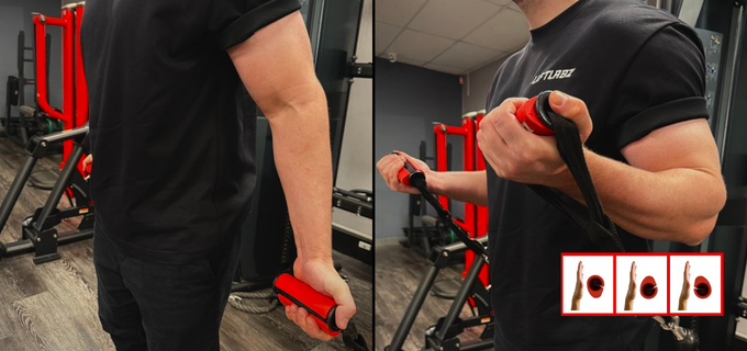 Face away cable bicep curls with PUMPZ