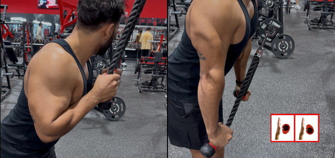 Tricep rope pushdown with PUMPZ